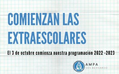 El 3 de octubre comienzan las extraescolares