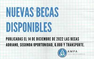 La AMPA informa: abierto el plazo para varias becas