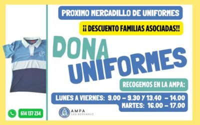 Necesitamos vuestra ayuda para el próximo mercadillo de uniformes